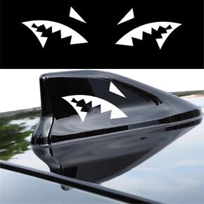 Antenna Shark Teeth Fin Vinyl Overlay Decal Compatible with Most Vehicles (Yellow)