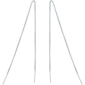 Sterling Silver Tassel Threader Drop Earrings