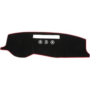 Dash Cover Compatible for VOLVO XC90 2015-2020, Non-Slip Polyester Black Red Center Console Dashboard Cover Pad Carpet