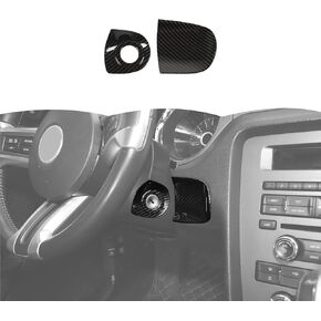 RT-TCZ Carbon Fiber Engine Switch Key Socket Cover Trim Interior Accessories for Ford Mustang 2010-2014
