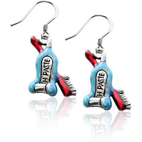 Whimsical Gifts Handpainted Dental Charm Earrings Collection | Handmade in USA | Antique Gold or Silver Finish | French Wire Hooks | Lead-free Pewter