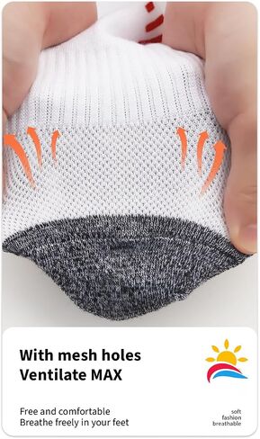 6 pairs of women's running ankle socks, sports socks, seamless socks, moisture-wicking breathable cotton socks in Saudi Arabia
