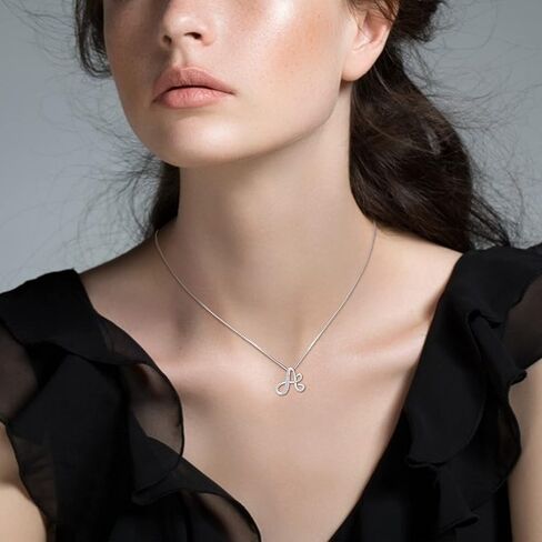 STARCHENIE Initial Necklace for Women 925 Sterling Silver Letter A-Z Pendant 26 Alphabet Jewelry in Kuwait