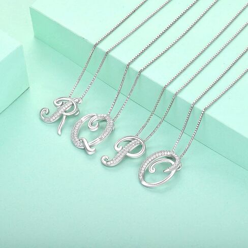 STARCHENIE Initial Necklace for Women 925 Sterling Silver Letter A-Z Pendant 26 Alphabet Jewelry in Kuwait