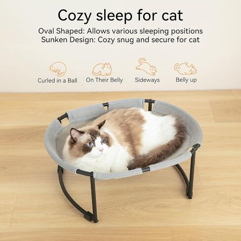 Double Cat Bed,Cat Beds for Indoor Cats,2 Layers Elevated Cat Bed,Breathable Cat Beds & Furniture,18 x φ16.5 Inch Outdoor Cat Bed with Two Washable Covers in Saudi Arabia