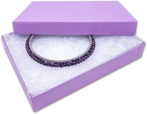 10 Pack Matte Purple Color Paper Cotton Filled Jewelry Necklace Bracelets Watch gifts and Retail Boxes for Wedding, Anniversary, Engagement, Birthday and other occasions Size- 6" x 5" x 1 Inch in Kuwait