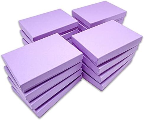 10 Pack Matte Purple Color Paper Cotton Filled Jewelry Necklace Bracelets Watch gifts and Retail Boxes for Wedding, Anniversary, Engagement, Birthday and other occasions Size- 6" x 5" x 1 Inch in Kuwait