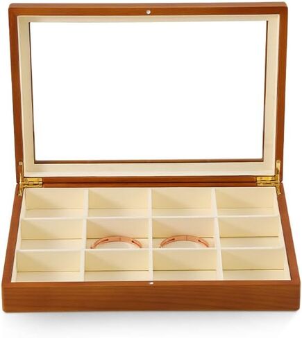 Necklace Display, Jewelry Organizer,Wooden Jewelry Box,Premium Jewelry Storage,Luxury Stud Earring Organizer,Beige Necklace Box in Kuwait