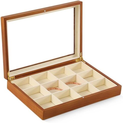 Necklace Display, Jewelry Organizer,Wooden Jewelry Box,Premium Jewelry Storage,Luxury Stud Earring Organizer,Beige Necklace Box in Kuwait