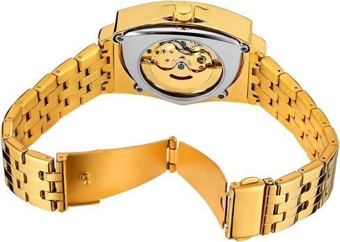 FORSINING Men's Watch 30M Waterproof Skeleton Hollow Automatic Retro Triangle Wrist Watch in Kuwait