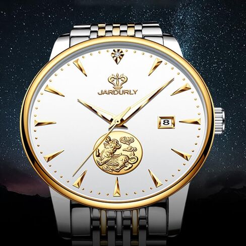 Automatic Watches for Men,50M Waterproof Self Winding Tourbillon Mechanical Wrist Watch,Business Fashion Dress Watch Luminous Date Luxury Diamond Stainless Steel Men Wrist Watch in Saudi Arabia