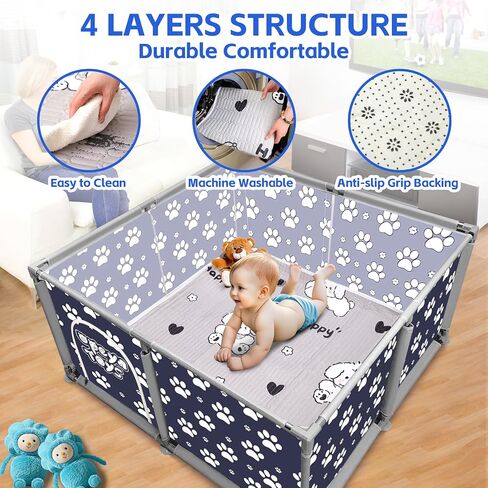 2024 Upgraded Whelping Box for Dogs,24.8’’Extra Tall Dog Whelping Pen with Whelping Pad,Dog Whelping Supplies for Dogs Puppies,Whelping Box for Large Small Breed Dogs(47" Dia.x24.8 H) (Grey) in Kuwait