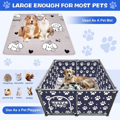 2024 Upgraded Whelping Box for Dogs,24.8’’Extra Tall Dog Whelping Pen with Whelping Pad,Dog Whelping Supplies for Dogs Puppies,Whelping Box for Large Small Breed Dogs(47" Dia.x24.8 H) (Grey) in Kuwait