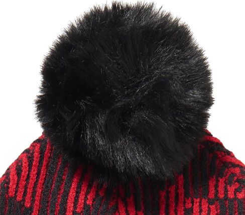 DKNY Women's Logo Faux Fur Pom Ribbed Hat in Saudi Arabia