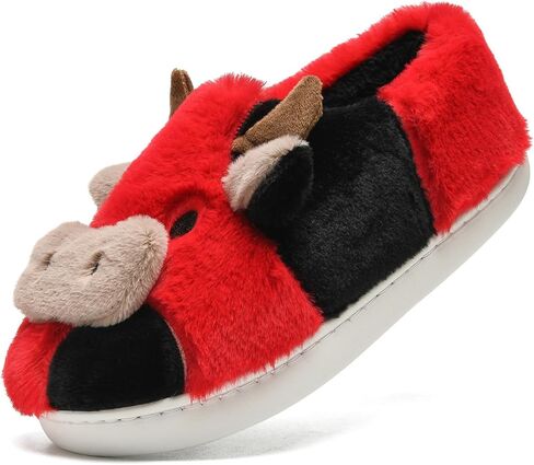 شباشب بقرة غامضة من Sharllen للأطفال، شباشب منزل لطيفة منفوش للأطفال البنات والأولاد، أحذية منزلية برسوم كرتونية على شكل حيوانات للأماكن الداخلية والخارجية in Kuwait