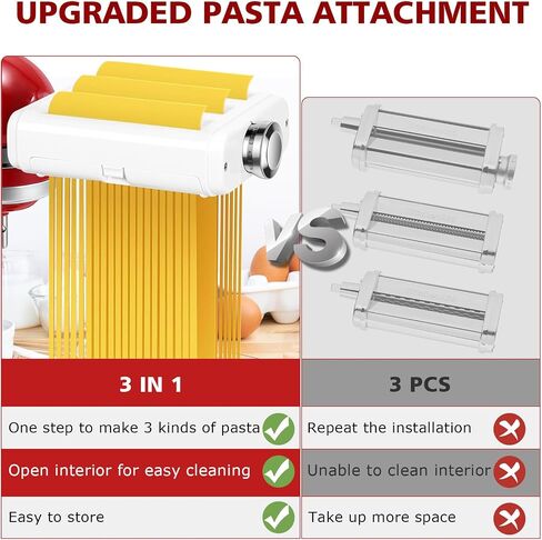 6 IN 1 Gourmet Pasta Attachment for KitchenAid Stand Mixer,for Kitchenaid Pasta Press, Extruder Pasta Maker Attachment Set with 6 Different Shapes Pasta Press Outlet Accessories by KOYOEY in Saudi Arabia