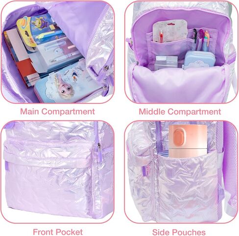 Beaulyn School Backpack for Girls Kids - School Bag Middle Primary Student Bookbags Travel Rucksack Backpack For Girl Teens in Saudi Arabia