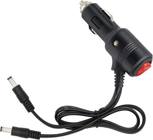 12V/24V Car Cigarette Lighter Power Supply Cable DC 5.5mm x 2.5mm Male to Car Cigarette Lighter Male Adapter Cord with Switch Button and LED(3.2FT) in Saudi Arabia
