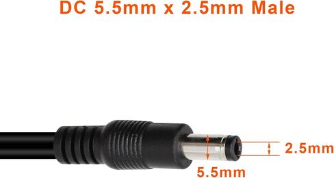 12V/24V Car Cigarette Lighter Power Supply Cable DC 5.5mm x 2.5mm Male to Car Cigarette Lighter Male Adapter Cord with Switch Button and LED(3.2FT) in Saudi Arabia