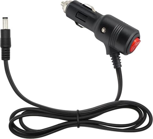 12V/24V Car Cigarette Lighter Power Supply Cable DC 5.5mm x 2.5mm Male to Car Cigarette Lighter Male Adapter Cord with Switch Button and LED(3.2FT) in Saudi Arabia