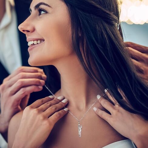 zaxsj Hug Couple Necklace 925 Sterling Silver Hugging Pendant Necklace Jewelry Valentine's Day Gifts for Women Wife Girlfriend in Kuwait