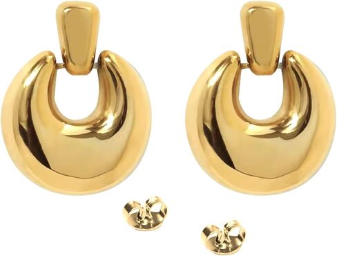 18k Gold Plated Earring for Women, Chunky, Hypoallergenic Jewelry Ideal for Gift in Saudi Arabia