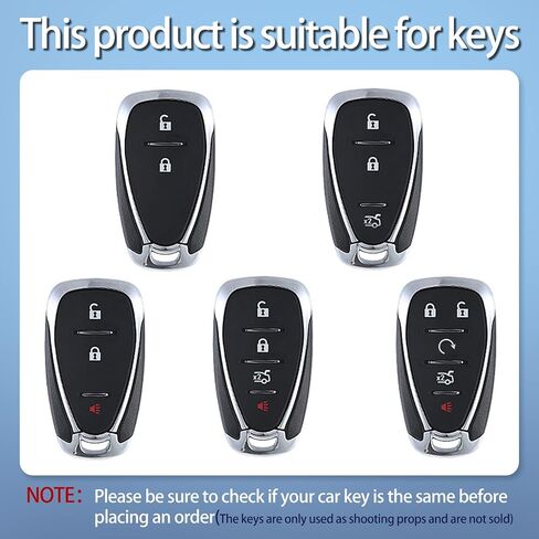 Black zinc Alloy Smart Key Case Cover Compatible with Chevrolet 2017-2021 Chevy Malibu Camaro Cruze Traverse Sonic Volt Bolt Equinox 2&3&4&5 Button Keyless Car Remote Accessory in Saudi Arabia