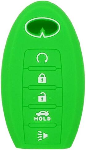 SEGADEN Silicone Cover Protector Case Holder Skin Jacket Compatible with INFINITI Q60 QX80 JX35 5 Button Smart Remote Key Fob CV4506 Light Green in Kuwait