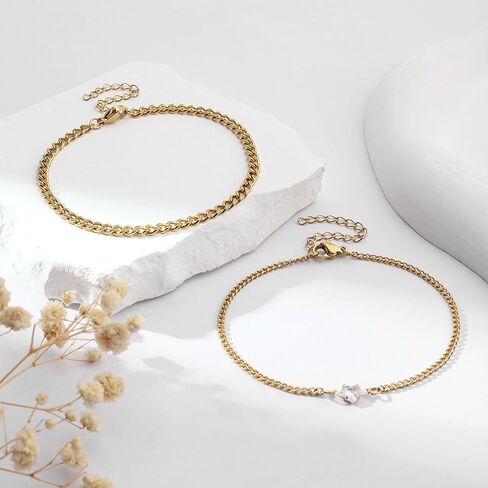 Gold/Silver 2PCS Matching Couple Bracelets Anniversary Couple Gift Matching Bracelets for Couple Stainless Steel Bracelets for Couples Anniversary Promise Valentine's Gifts in Saudi Arabia