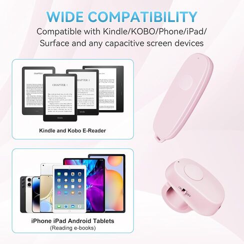 أداة تقليب الصفحات بحلقة الإصبع لجهاز Kindle Paperwhite، جهاز التحكم عن بعد لقارئات Kindle Paperwhite Kobo لأجهزة iPad اللوحية وقراءة الروايات وملحقات قراءة الكتب الإلكترونية لجهاز Kindle، أسود in Saudi Arabia
