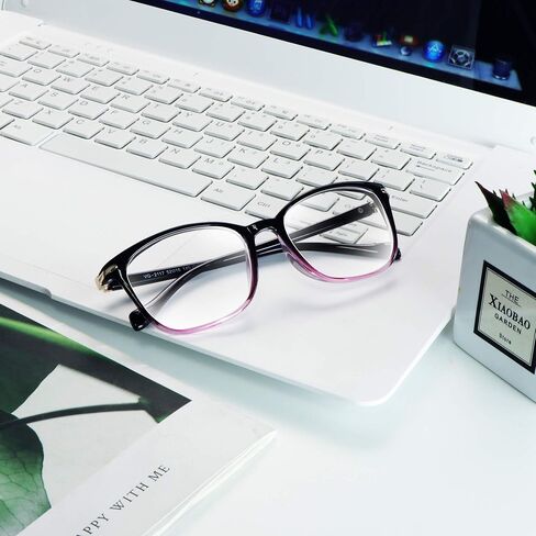 VisionGlobal Blue Light Blocking Glasses for Women, Anti Eyestrain, Computer Reading, TV Glasses, Stylish Square Frame, Anti Glare(+5.00 Magnification) in Saudi Arabia