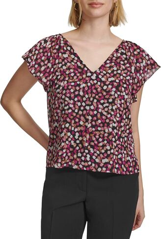 Calvin Klein Women's Ruffle Detail Sleeveless Blouse in Saudi Arabia