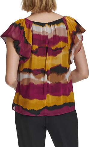 Calvin Klein Women's Ruffle Detail Sleeveless Blouse in Saudi Arabia