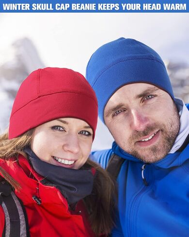 9 قطع قبعة جمجمة شتوية خوذة بطانة دافئة من الصوف للدراجات النارية قبعة جمجمة للجري للرجال والنساء للطقس البارد (نمط أنيق) in Kuwait