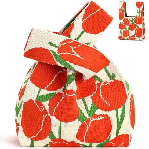 PACKISM Japanese Knot Bag - Small Knot Tote Bags Cute Wrist bag as Gifts for Teen Girls 16-18 (14″x8.5″x0.7″) in Saudi Arabia