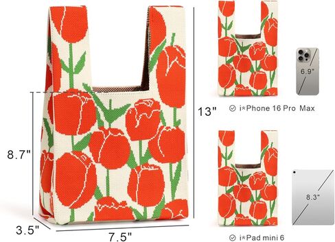 PACKISM Japanese Knot Bag - Small Knot Tote Bags Cute Wrist bag as Gifts for Teen Girls 16-18 (14″x8.5″x0.7″) in Saudi Arabia
