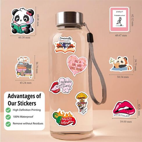 SYCARON Reading Stickers, 200PCS Book Stickers for Kindle Bookish Journal Book Stickers for Water Bottle Laptop Decals Bookish Stickers for Teens Adults Teachers Book Lover in Saudi Arabia
