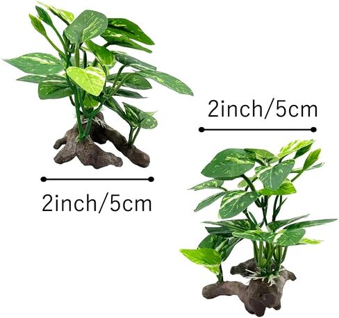 Smoothedo-Pets Fish Tank Decor Aquarium Decorations Ornaments Betta Leaf pad Hammock Plastic Artificial Plant Goldfish Fish Hides Small Tank/Reptiles Plants Driftwood (Green-Type-A-Set) in Saudi Arabia