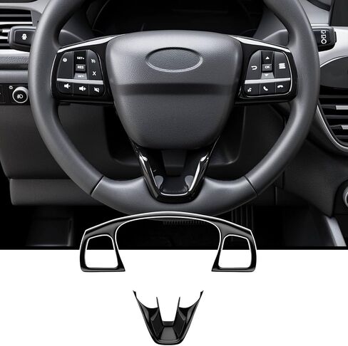 Steering Wheel Trim Compatible with 22-24 Ford Maverick 21-24 Ford Bronco Replacement for 2022-2024 Ford Maverick Accessories (Glossy Carbon Fiber) in Saudi Arabia