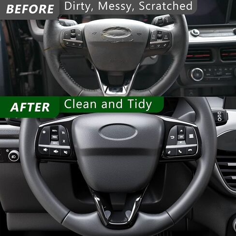 Steering Wheel Trim Compatible with 22-24 Ford Maverick 21-24 Ford Bronco Replacement for 2022-2024 Ford Maverick Accessories (Glossy Carbon Fiber) in Saudi Arabia