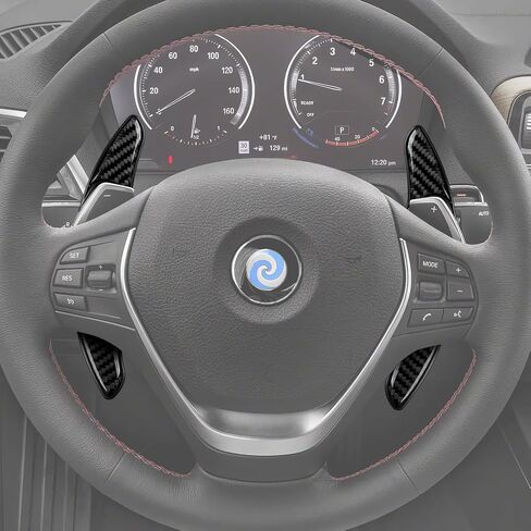 2PCS Steering Wheel Paddle Shifter Extensions Trim Carbon Fiber Decal Shift Paddle Blade Sticker Compatible with BMW 2 3 4 X1 X2 X3 X4 X5 X6 Accessories - 5 6 Series NOT FIT (Black) in Saudi Arabia