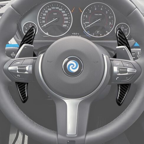 2PCS Steering Wheel Paddle Shifter Extensions Trim Carbon Fiber Decal Shift Paddle Blade Sticker Compatible with BMW 2 3 4 X1 X2 X3 X4 X5 X6 Accessories - 5 6 Series NOT FIT (Black) in Saudi Arabia