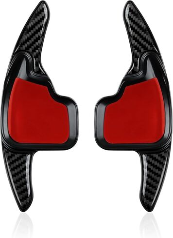 2PCS Steering Wheel Paddle Shifter Extensions Trim Carbon Fiber Decal Shift Paddle Blade Sticker Compatible with BMW 2 3 4 X1 X2 X3 X4 X5 X6 Accessories - 5 6 Series NOT FIT (Black) in Saudi Arabia