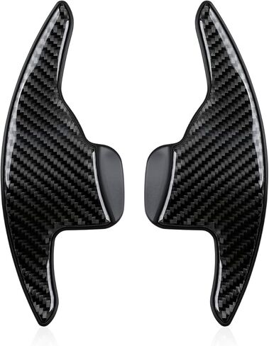 2PCS Steering Wheel Paddle Shifter Extensions Trim Carbon Fiber Decal Shift Paddle Blade Sticker Compatible with BMW 2 3 4 X1 X2 X3 X4 X5 X6 Accessories - 5 6 Series NOT FIT (Black) in Saudi Arabia