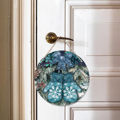 CGBHW Winter Snowflake Snowman Gnome Wooden Sign, Winter Wreath Christmas Holiday Vavy Blue Decoration Hanging Sign Wall Decor, Snuggle up Gnomies It’s Cold Outside Home Door Decor 12 x 12 Inch in Kuwait