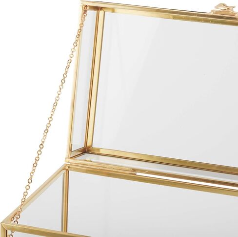 HighFree Glass Card Box, Large Clear Card Box for Wedding Receptions, Decorative Storage Box for Baby Shower, Birthday Party, Bridal Shower (With Slot, Gold) in Kuwait
