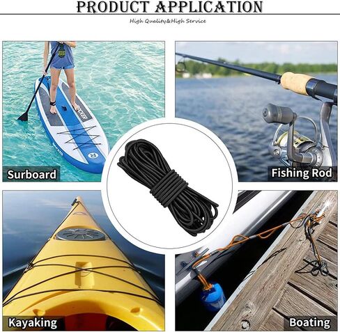 33 feet Strong Elastic Rope Cord Bungee Shock Cord Stretch String for Outdoor Camping Tents Kayak Boat Bag Luggage (33 feet, Diameter 5/32 inch (4mm)) in Saudi Arabia