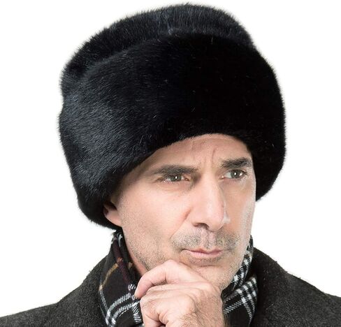 فو المنك الفراء القوزاق قبعة الشتاء الرجال الروسية Ushanka قبعة دافئة in Kuwait