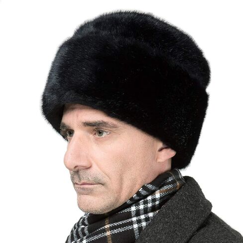 فو المنك الفراء القوزاق قبعة الشتاء الرجال الروسية Ushanka قبعة دافئة in Kuwait