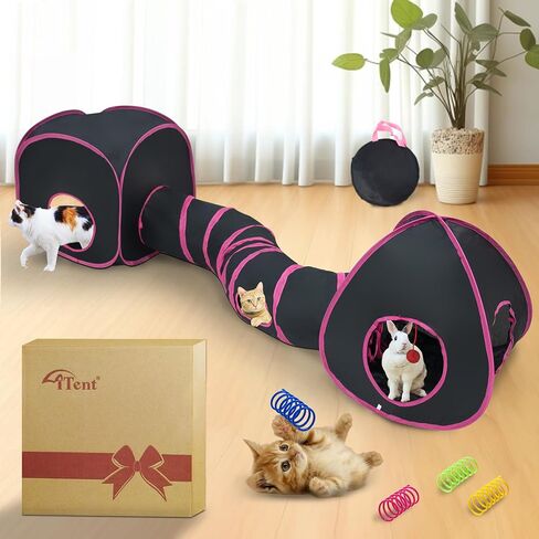 23PCS Assortment of Cat Toys -Foldable Spiral Cat Tunnel,Cat Spring,Mice,Cat Teaser, Colorful Balls & Bells, Indoor Toy. Perfect for Kittens, Cats, and Puppies! in Saudi Arabia